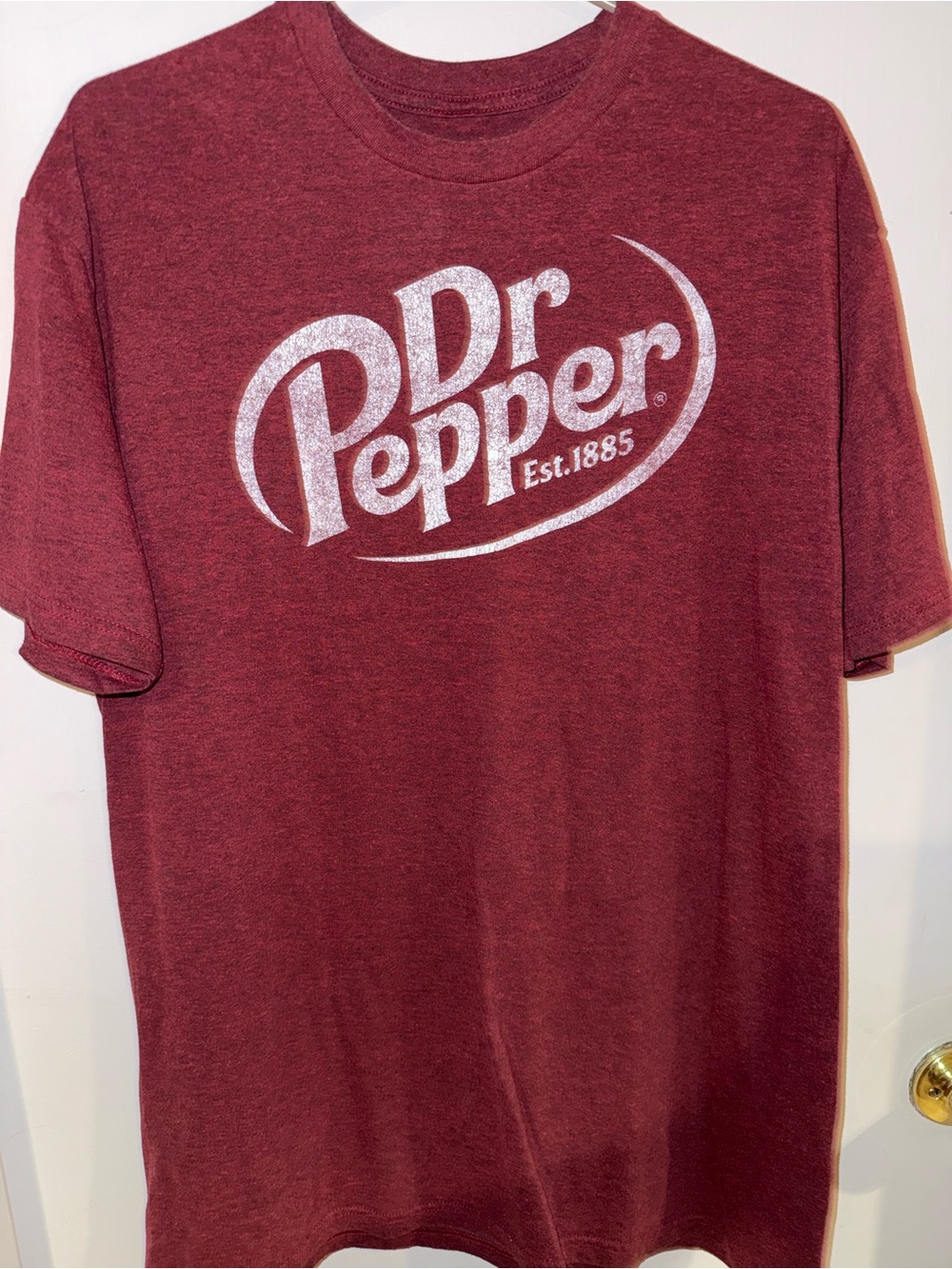 Dr Pepper Short Sleeve Crewneck T-Shirt in Maroon
